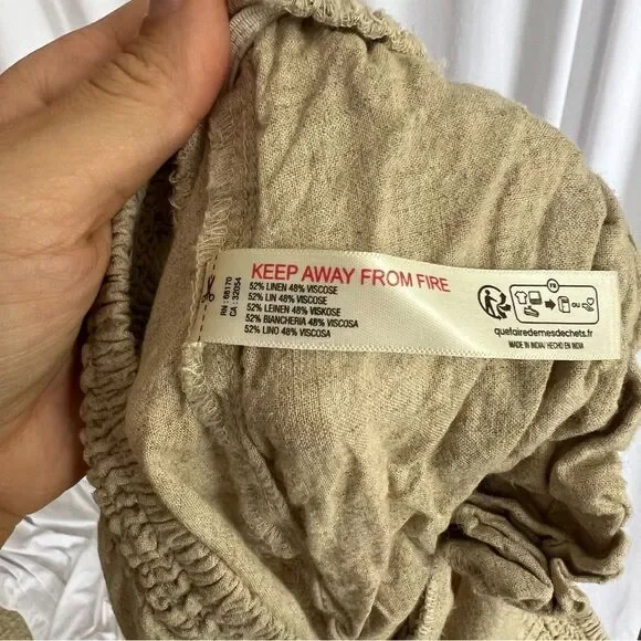 ANTHROPOLOGIE Wide Leg Linen Blend Pants size Small Oversized 15” waist - Picture 8 of 9